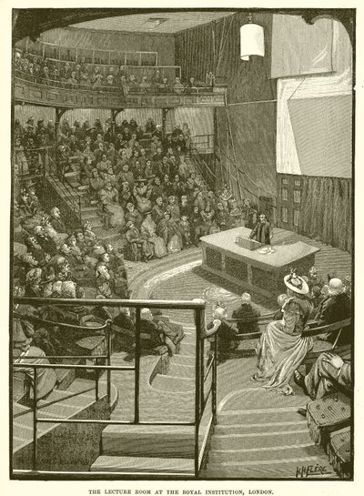 Forelæsningslokalet ved Royal Institution, London af English School