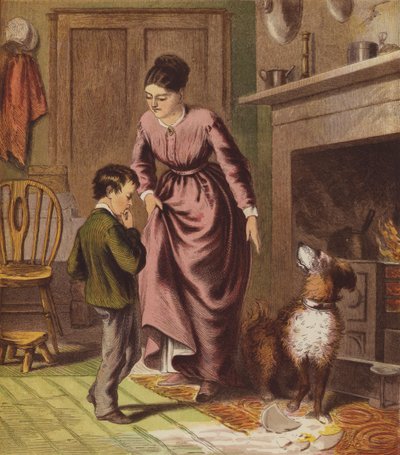 The Little Dog Trusty (farve litho) af English School