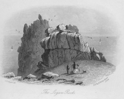 The Logan Rock (gravering) af English School