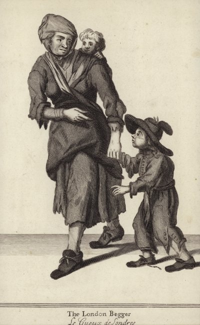 The London Beggar (gravering) af English School