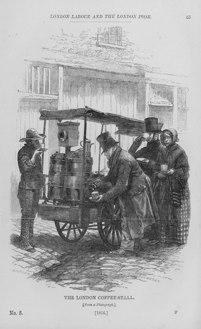 The London Coffee-Stall (gravering) af English School