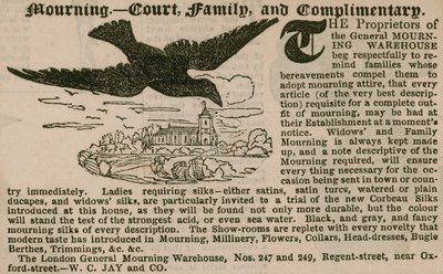 Das Londoner Allgemeine Trauerwarenhaus, Regent Street, London von English School