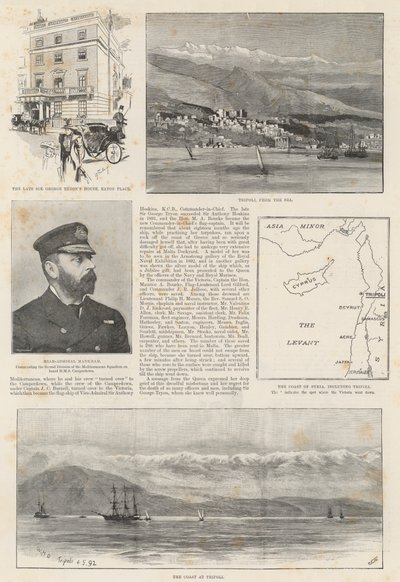 Tabet af HMS Victoria (gravering) af English School