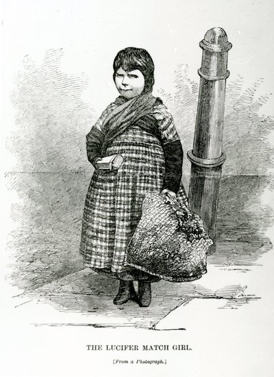 Lucifer Match Girl, ca. 1840 af English School