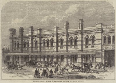 Ludgate-Hill Station i London, Chatham og Dover Railway (gravering) af English School