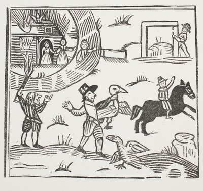 The Mad Pranks of Tom Tram, illustration fra Chap-books of the Eighteenth Century af John Ashton, pub. 1882 af English School