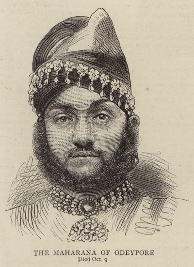 Maharanaen af Odeypore (kobberstik) af English School