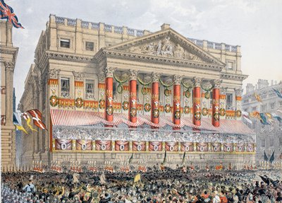 The Mansion House, 7. marts, 1863, fra A Memorial of the Marriage of Edward VII and Alexandra of Denmark, pub. 1864 af English School