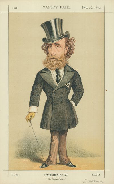 The Marquis (John) Townshend, The Beggars Friend, 26. februar 1870, Vanity Fair tegneserie af English School
