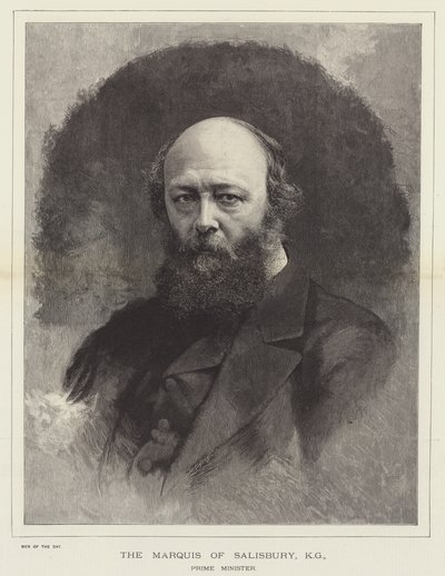 Markisen af Salisbury, KG, premierminister (gravering) af English School