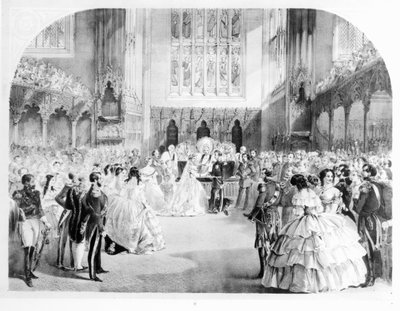 Ægteskabet mellem Victoria, Princess Royal (1840-1901) og kronprins Frederik William af Preussen (1831-88) i Royal Chapel, St. James