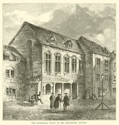 Marshalsea-fængslet i det attende århundrede (gravering) af English School