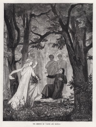 Mødet mellem "Dante og Matilda" (gravering) af English School