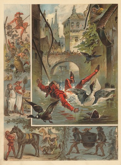 Den muntre gøgler (chromolitho) af English School