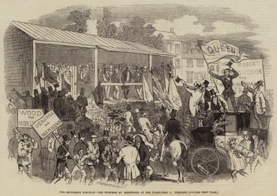 Middlesex-valget, Hustings i Brentford ved nomineringen onsdag (gravering) af English School