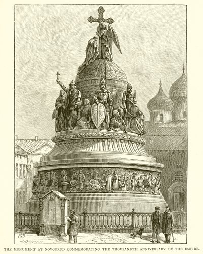 Monumentet i Novgorod til minde om imperiets tusindårsjubilæum, 1862 af English School