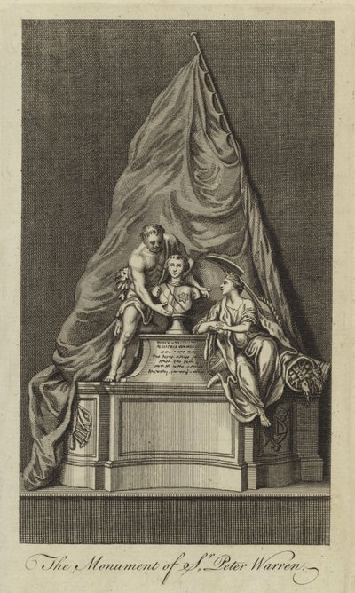 Sir Peter Warrens monument af English School