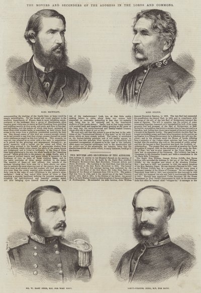 Foredragsholderne og afsendere af talen i Lords and Commons (gravering) af English School