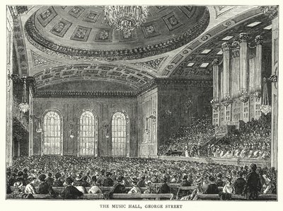 Die Musikhalle, George Street (Stich) von English School