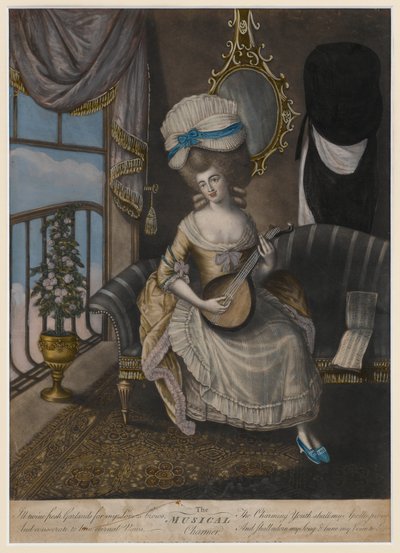 The Musical Charmer, 1780 (håndfarvet mezzotint) af English School