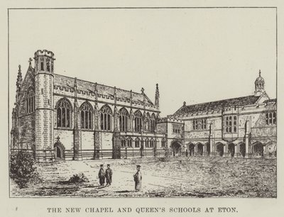 Det nye kapel og dronningens skoler i Eton (gravering) af English School