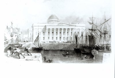 The New Custom House, Liverpool, ca. 1830 af English School