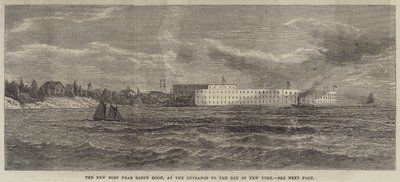 The New Fort nær Sandy Hook, ved indgangen til New York-bugten (gravering) af English School