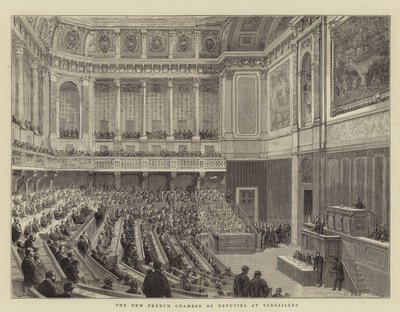 Det nye franske deputeretkammer i Versailles (gravering) af English School