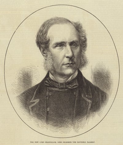 The New Lord Chancellor, Lord Selborne (Sir Roundell Palmer) (gravering) af English School