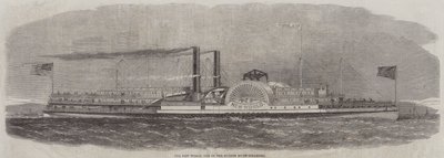 The New World, en af Hudson River Steamers (gravering) af English School
