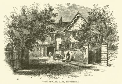 The Newark Gate, Leicester (kobberstik) af English School