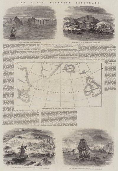 The North Atlantic Telegraph (gravering) af English School