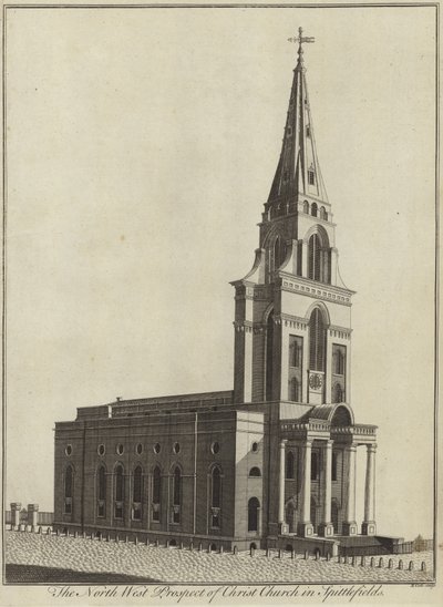 The North West Prospect of Christ Church i Spitalfields, London af English School
