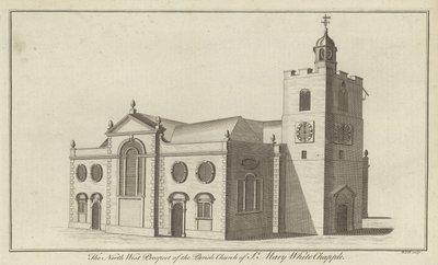 The North West Prospect of the Parish Church of St Mary Whitechapel, London af English School