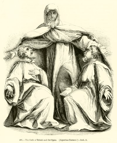 Der Eid von Rahab und den Spionen, Agostino Carracci, Josua ii (Stich) von English School