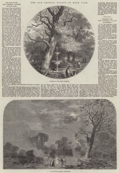 Det gamle krystalpalads i Hyde Park (gravering) af English School