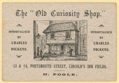 The Old Curiosity Shop, Portsmouth Street, Lincolns Inn Fields, London; Poole affaldspapirforhandler af English School