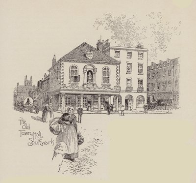 Det gamle rådhus i Southwark (litografi) af English School