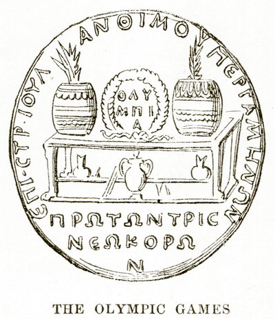 De olympiske lege, illustration fra History of Greece af Victor Duruy, 1890 af English School