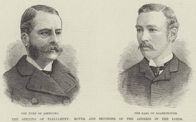 Eröffnung des Parlaments, Antragsteller und Unterstützer der Adresse im Oberhaus (Stich) von English School