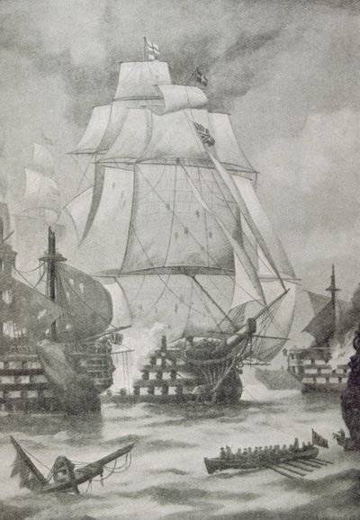 Åbningen af slaget ved Trafalgar af English School