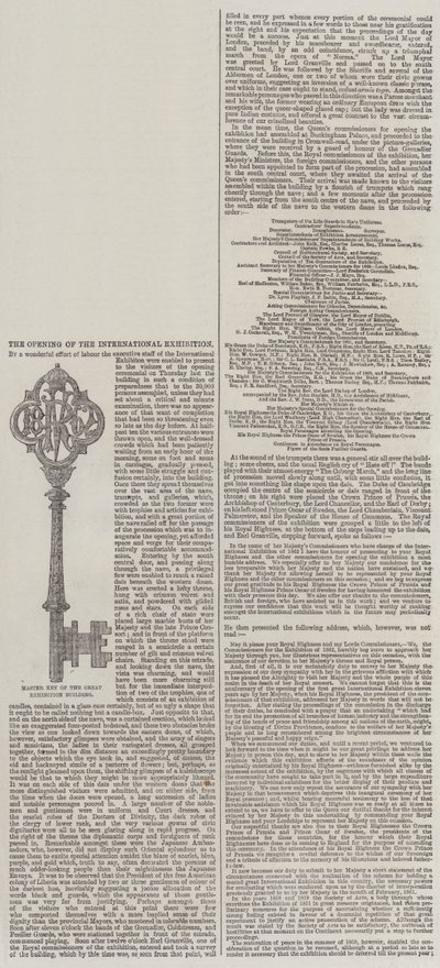 Åbningen af den internationale udstilling (gravering) af English School