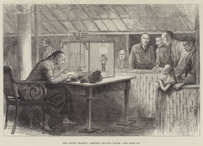 The Opium Traffic, kinesere, der sælger opium (gravering) af English School