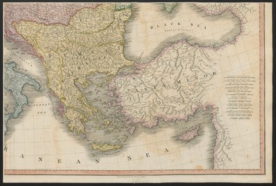 Det Osmanniske Rige, fra Europa, der beskriver alle ændringerne i territoriet, sammen med deres afvigelser i grænselinjerne for dets adskillige imperier og stater, som er blevet enige om og bekræftet af den definitive traktat i Paris, 20. nov. 1815, udgive af English School