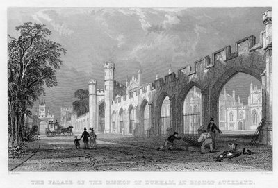 The Palace of the Bishop of Durham, i Bishop Auckland, 1833 af English School