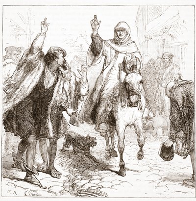 Den pavelige nuncio Chieregato i Nürnberg, illustration fra The History of Protestantism af James Aitken Wylie (1808-1890), pub. 1878 af English School