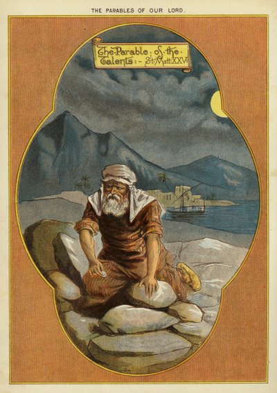 Kristi lignelser: lignelsen om guldposerne (chromolitho) af English School