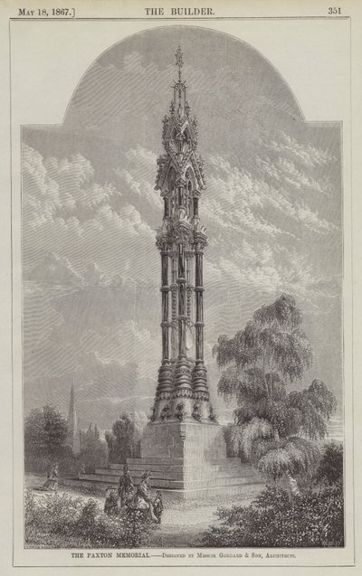 Paxton Memorial, designet af herrerne Goddard og søn, arkitekter (gravering) af English School