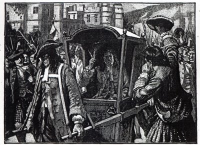 Folket i Edinburgh eskorterede hertugen af Hamilton til Holyrood Palace i 1706 af English School