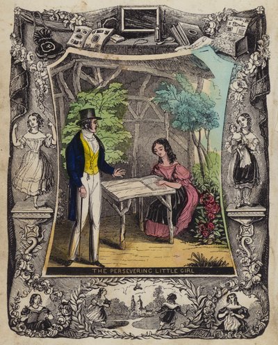 The Persevering Little Girl (farvet indgravering) af English School